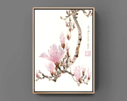 Magnolie flower zeichnen tusche malerei sumi-e painting tusche Zeichnen tinte zeichnung wand dekoration wandkunst Büro dekoration wohn decoration blumen zeichnen landscape painting landschaft malerei tier zeichnen