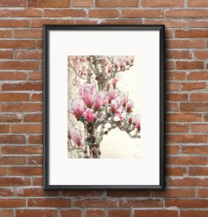 Magnolie flower zeichnen tusche malerei sumi-e painting tusche Zeichnen tinte zeichnung wand dekoration wandkunst Büro dekoration wohn decoration blumen zeichnen landscape painting landschaft malerei tier zeichnen