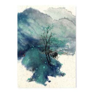 Postkarte Landschaft Tusche Malerei Sumi-e painting chinesische japanische Kunstpostkarten