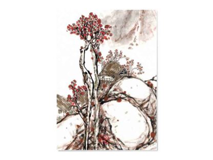 Postkarte Landschaft Tusche Malerei Sumi-e painting chinesische japanische Kunstpostkarten