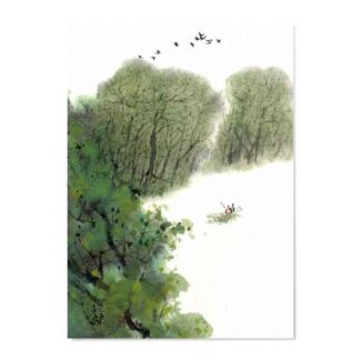 Postkarte Landschaft Tusche Malerei Sumi-e painting chinesische japanische Kunstpostkarten