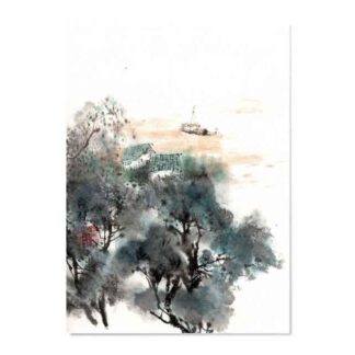 Postkarte Landschaft Tusche Malerei Sumi-e painting chinesische japanische Kunstpostkarten