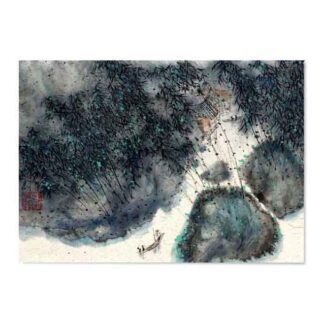 Postkarte Landschaft Tusche Malerei Sumi-e painting chinesische japanische Kunstpostkarten