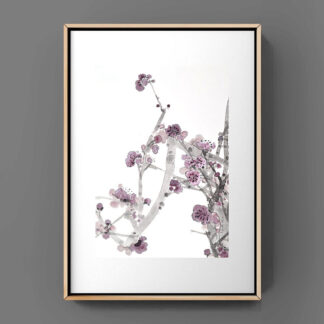 Blumen zeichnung plum chinesische Tusche Malerei pflaumejapanische Sumie painting Heim Haus Büro Deko Wand Kunst