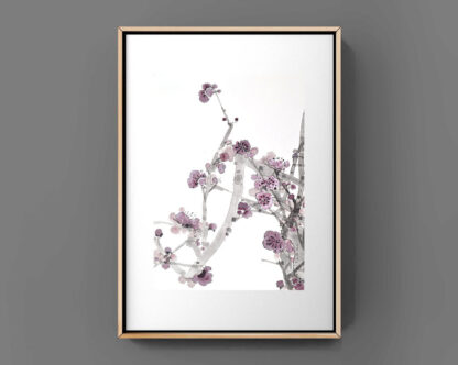 Blumen zeichnung plum chinesische Tusche Malerei pflaumejapanische Sumie painting Heim Haus Büro Deko Wand Kunst