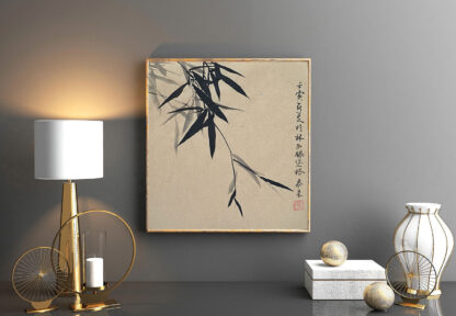 bambus bamboo zeichnung plum chinesische Tusche Malerei pflaumejapanische Sumie painting Heim Haus Büro Deko Wand Kunst