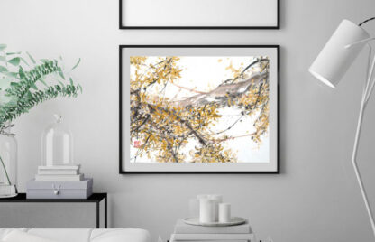 Blumen zeichnung flower painting sumie painting sumie painting Tuschemalerei wall decoration Zeichnung 水墨 迎春花 Forsythie winterjasmin