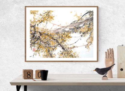 Blumen zeichnung flower painting sumie painting sumie painting Tuschemalerei wall decoration Zeichnung 水墨 迎春花 Forsythie winterjasmin