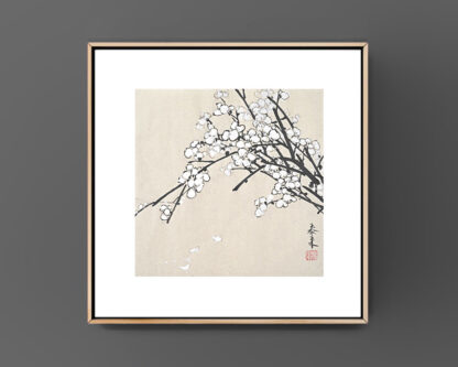 Blumen zeichnung plum chinesische Tusche Malerei pflaumejapanische Sumie painting Heim Haus Büro Deko Wand Kunst