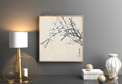 Blumen zeichnung plum chinesische Tusche Malerei pflaumejapanische Sumie painting Heim Haus Büro Deko Wand Kunst