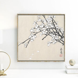 Blumen zeichnung plum chinesische Tusche Malerei pflaumejapanische Sumie painting Heim Haus Büro Deko Wand Kunst