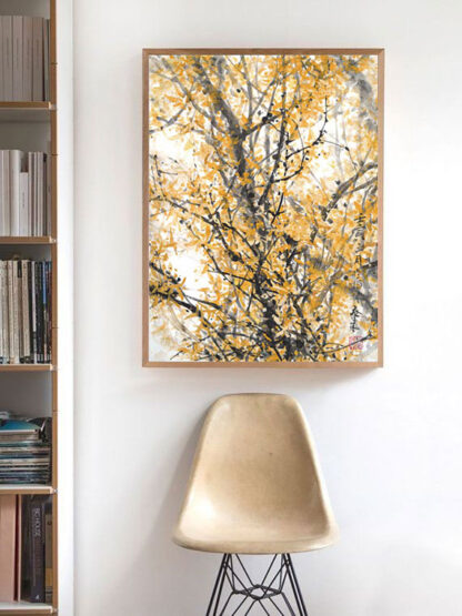 Blumen zeichnung flower painting sumie painting sumie painting Tuschemalerei wall decoration Zeichnung 水墨 迎春花 Forsythie winterjasmin