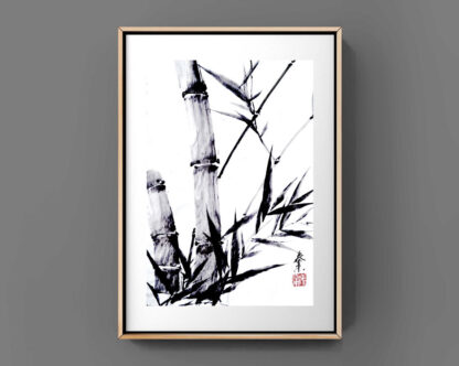 Bamboo painting wall art home deco office deco chinese painting japan sumie painting Bambus chinesische Tusche Malerei Heim Haus Büro Deko Wand Kunst 墨竹 画竹 竹子