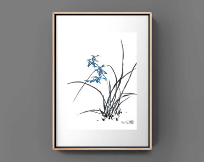 Orchid painting wall art home deco office deco chinese painting japan sumie painting Cymbidium chinesische Tusche Malerei Heim Haus Büro Deko Wand Kunst